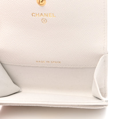 Chanel Caviar Quilted Enamel Coco Casino Flap Card Holder Wallet White 4 of 8