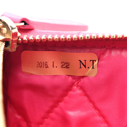 Chanel Lambskin Quilted Medium Cosmetic Case Dark Pink 8 of 10