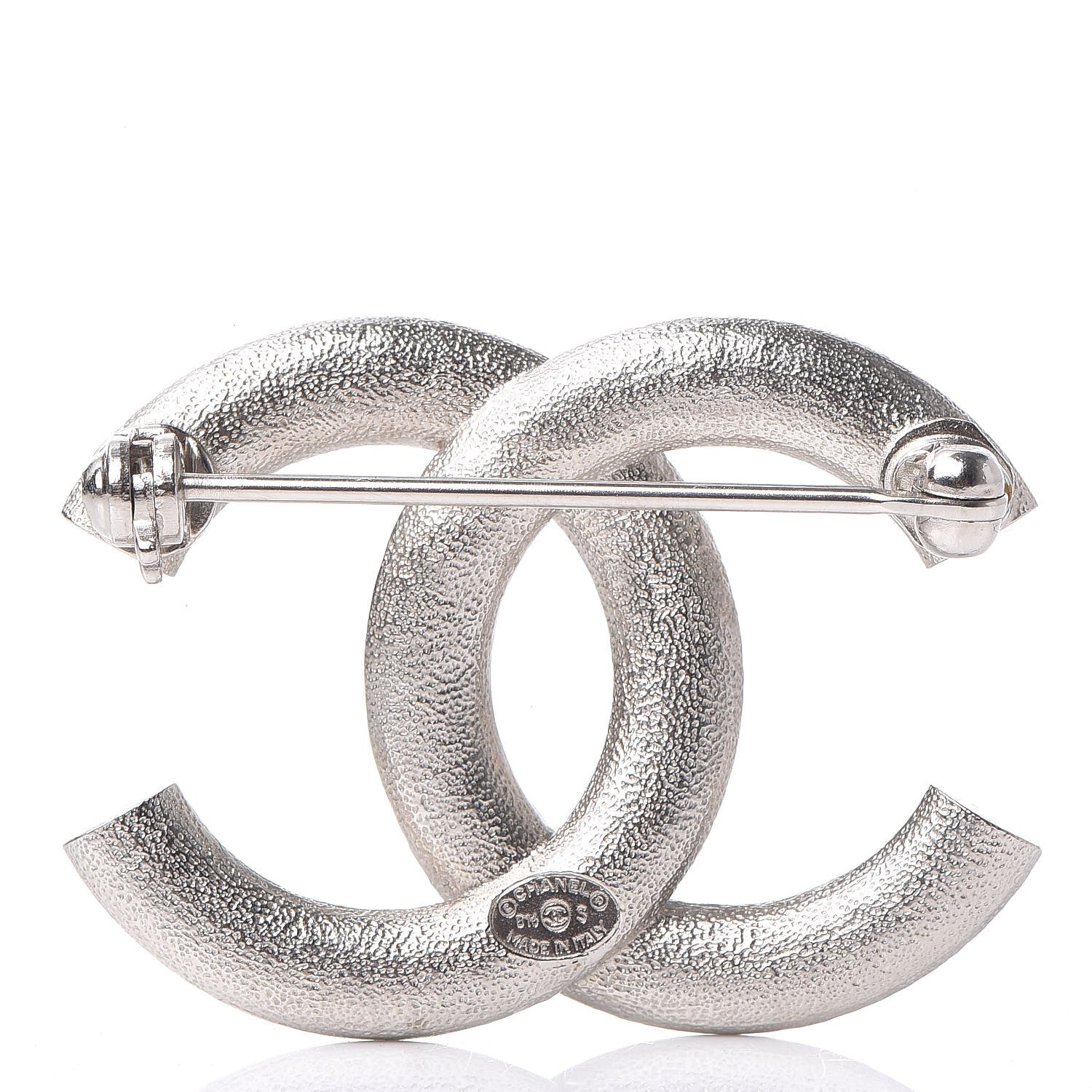 Chanel Baguette Crystal CC Brooch Silver 4 of 5