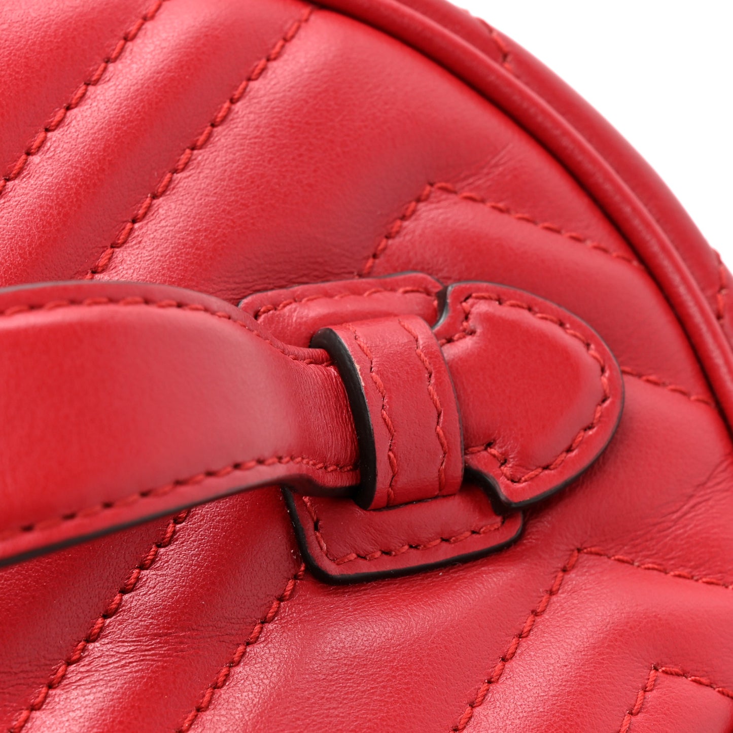 Calfskin Matelasse Mini GG Marmont Round Backpack Hibiscus Red