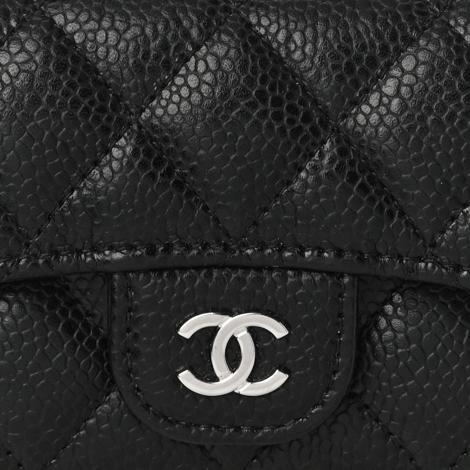 Chanel Caviar Quilted Flap Card Holder Wallet Black 9 of 12