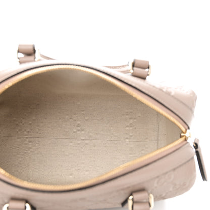 Gucci GG Grainy Calfskin Emblem Small Top Handle Bag Taupe 5 of 10