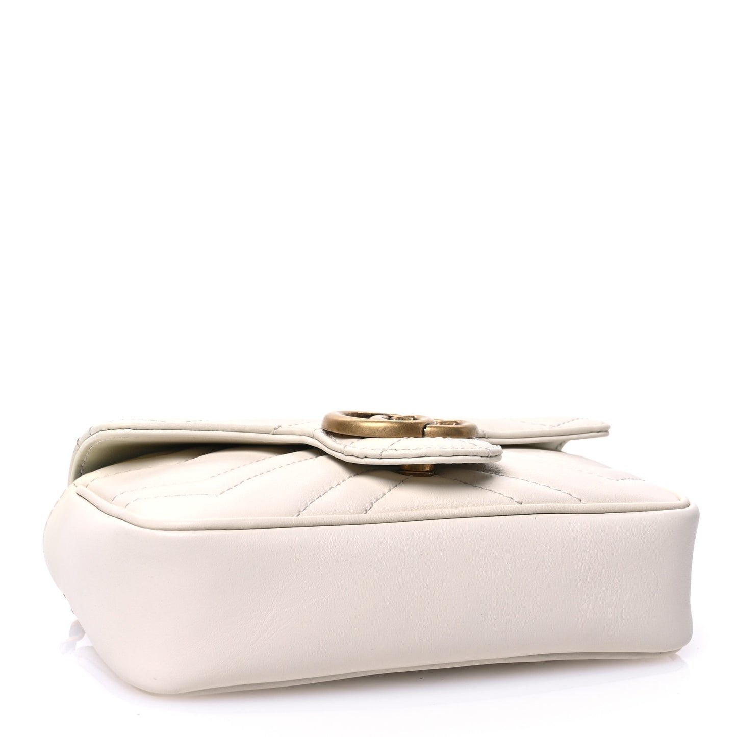 Calfskin Matelasse Super Mini GG Marmont Shoulder Bag White
