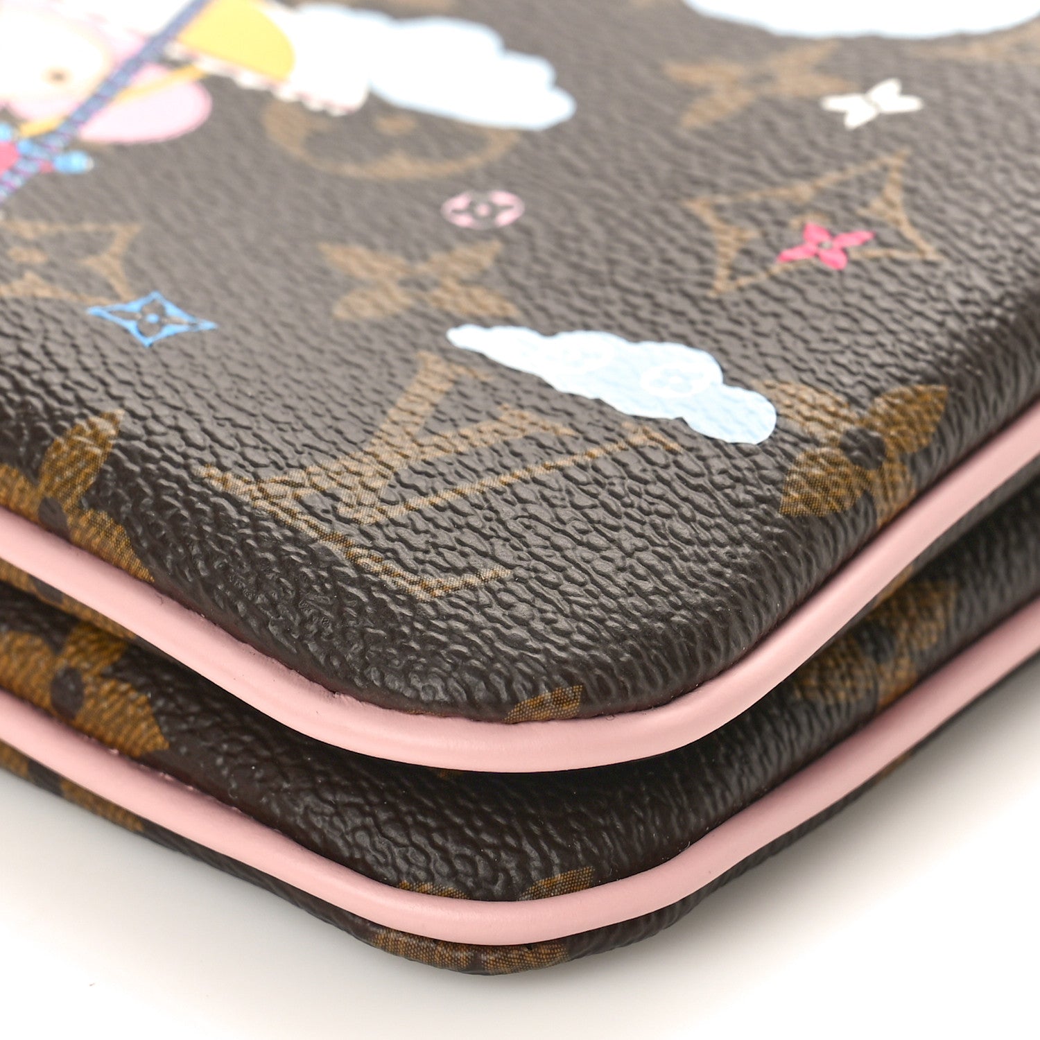 Louis Vuitton Monogram 2020 Christmas Animation Big Wheel Double Zip Pochette Rose Ballerine 9 of 9