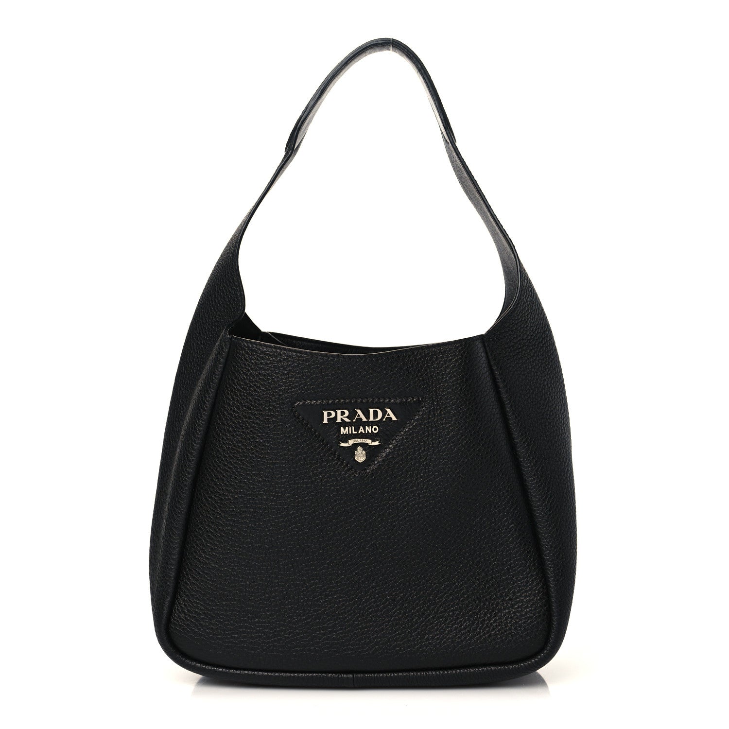 Prada Vitello Daino Dynamique Hobo Black 1 of 9