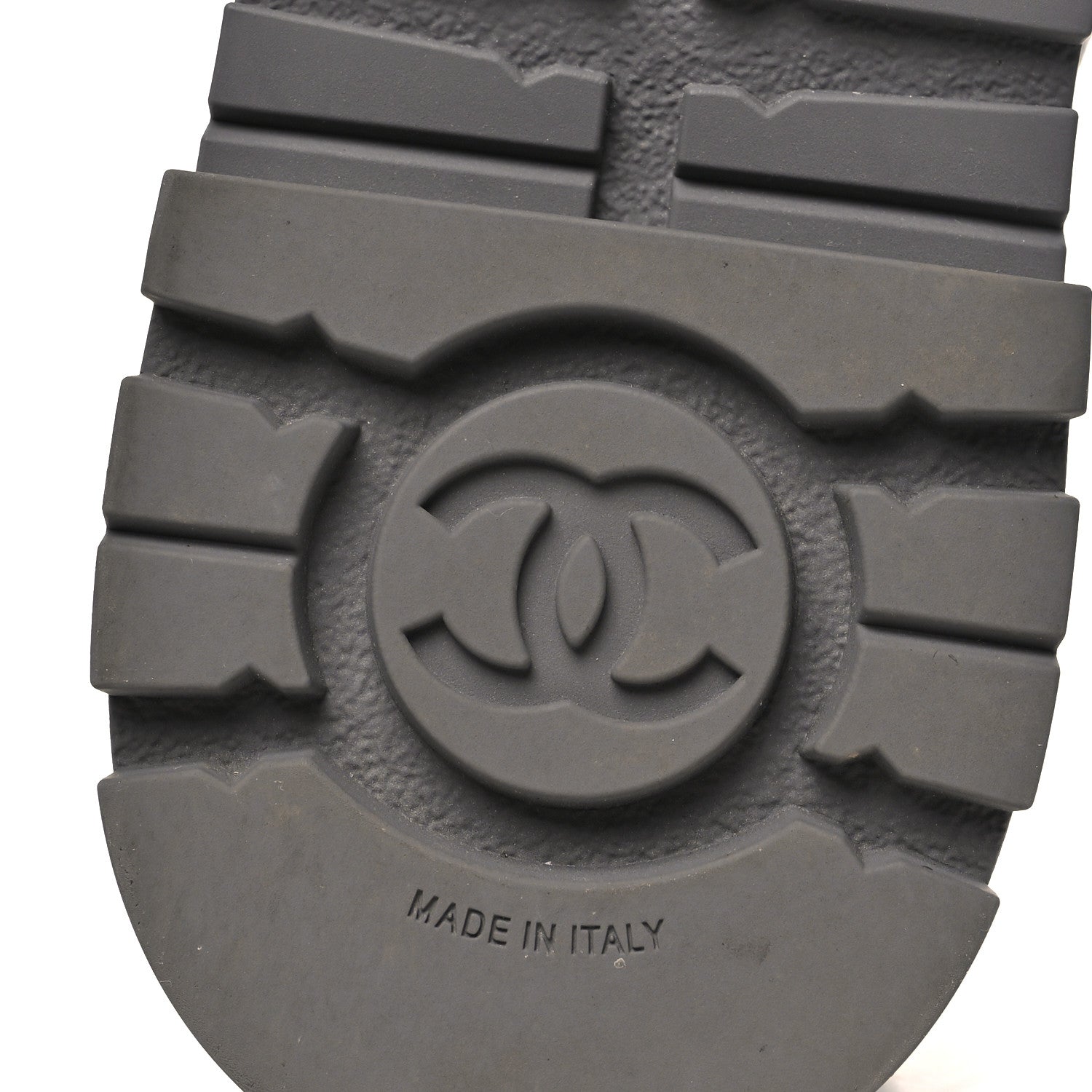 Chanel Grained Calfskin Shiny Calfskin CC Lace Up Combat Boots 39.5 Grey 8 of 10