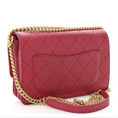 Chanel Caviar Suede Stitched Lady Coco Flap Pink 3 of 11