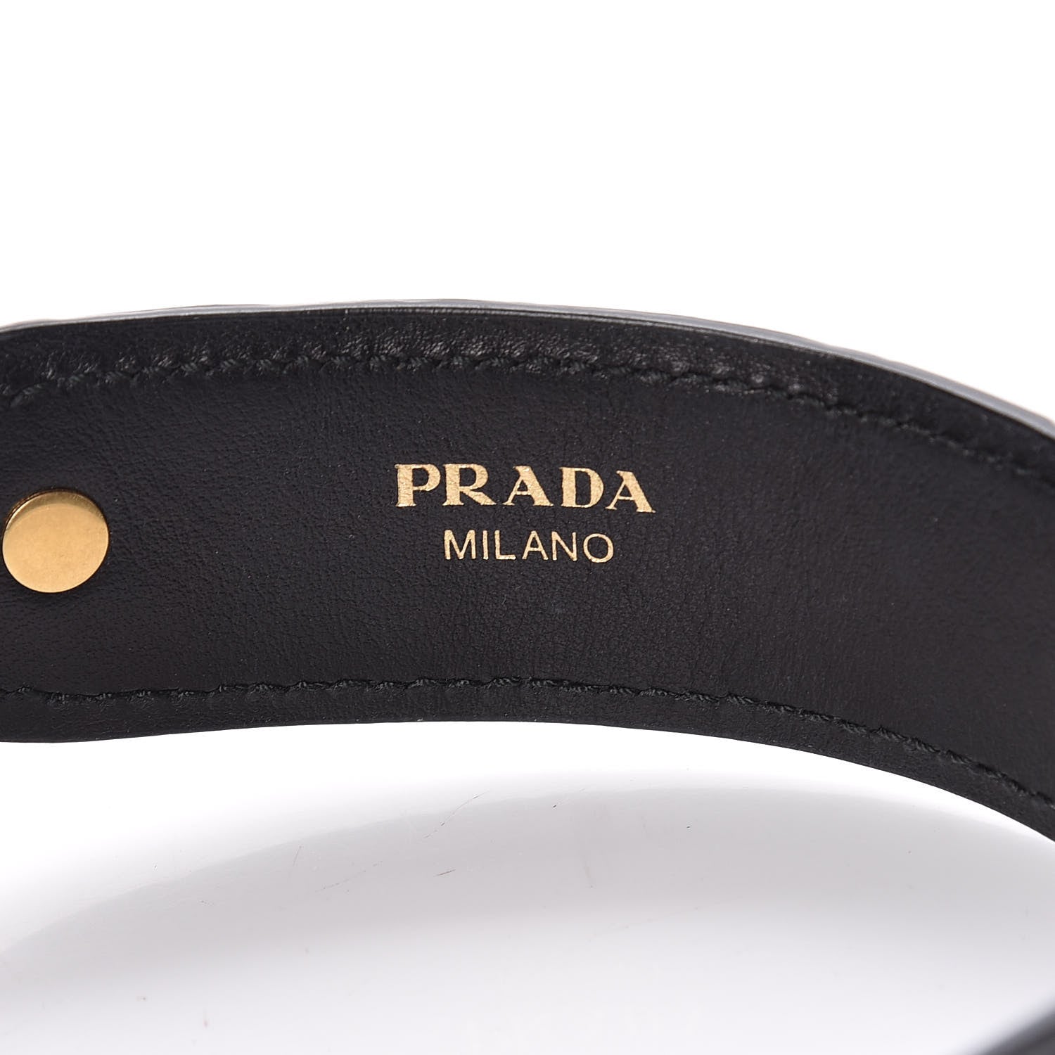 Prada Calfskin Crocodile Embossed Pionniere Shoulder Strap Black 3 of 5