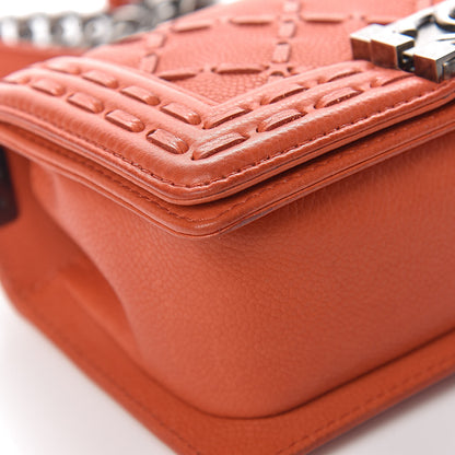 Chanel Caviar Stitched Small Boy Flap Dark Orange 12 of 17