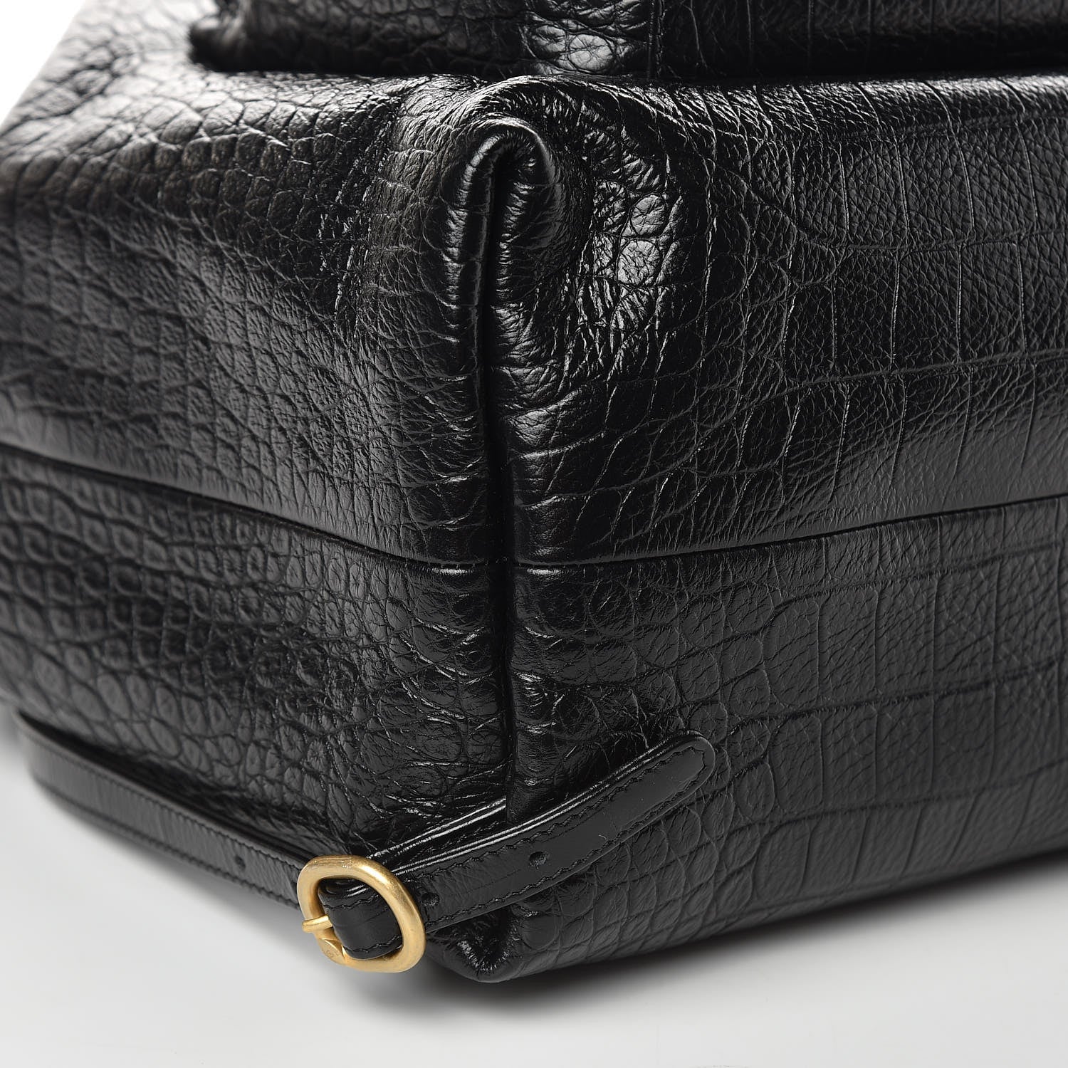 Chanel Calfskin Crocodile Embossed Large Backpack Black 8 of 10