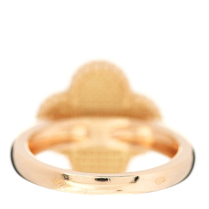 Van Cleef & Arpels 18K Yellow Gold Diamond Mother of Pearl Vintage Alhambra Ring 52 6 4 of 6