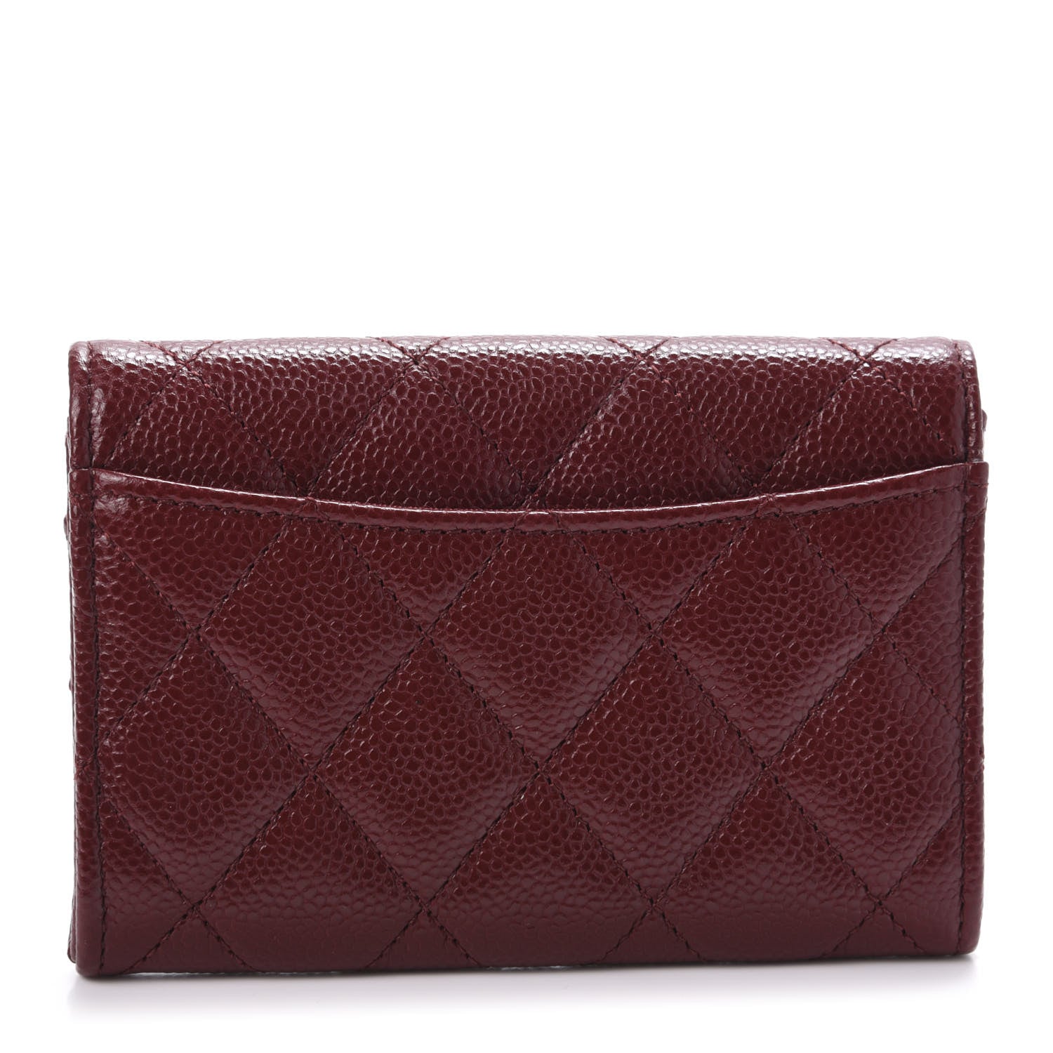 Chanel Iridescent Caviar Quilted Flap Card Holder Wallet Burgundy 3 of 11