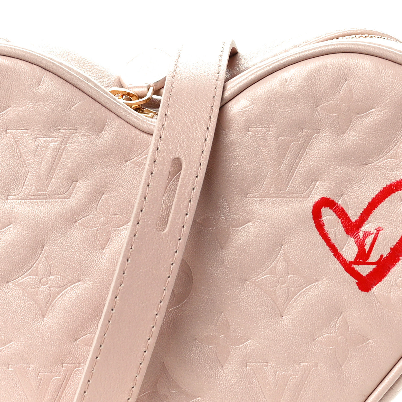 Lambskin Embossed Monogram Fall In Love Sac Coeur Light Pink
