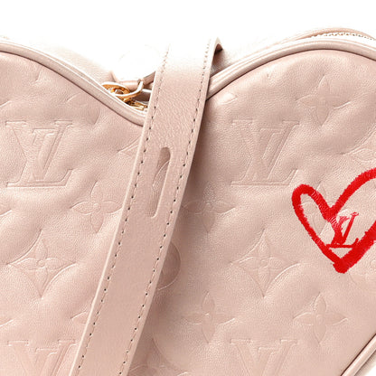 Louis Vuitton Lambskin Embossed Monogram Fall In Love Sac Coeur Light Pink 7 of 8