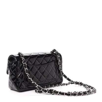 Chanel Patent Calfskin Quilted Mini Rectangular Flap Black 3 of 10