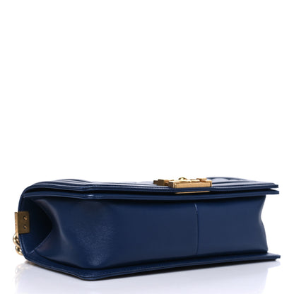 Chanel Lambskin Quilted Medium Boy Flap Dark Blue 4 of 12
