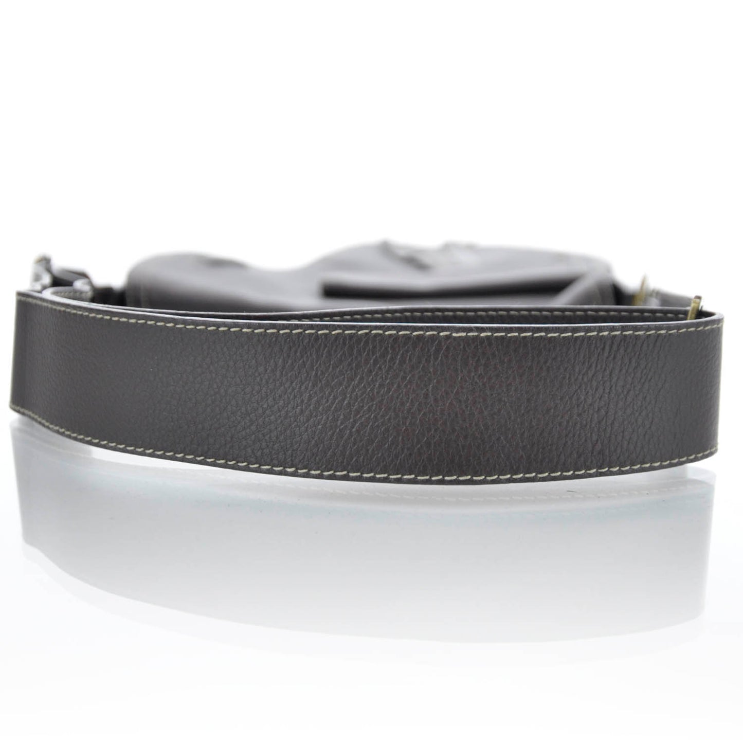 Leather Baudrier Saddle Bag Brown