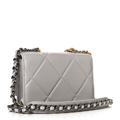 Chanel Lambskin Quilted Chanel 19 Wallet On Chain WOC Grey 2 of 13