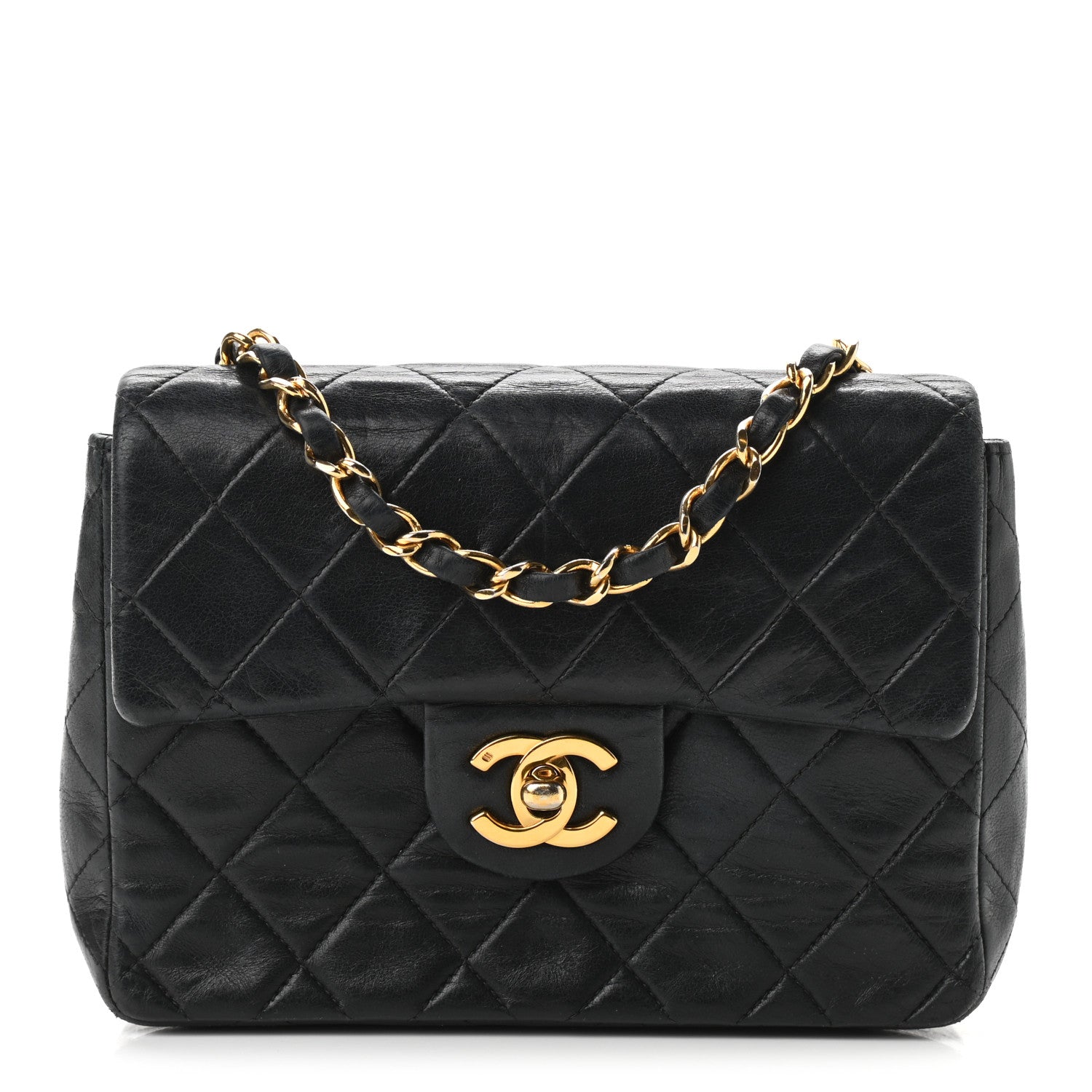 Chanel Lambskin Quilted Mini Square Flap Bag Black 1 of 12
