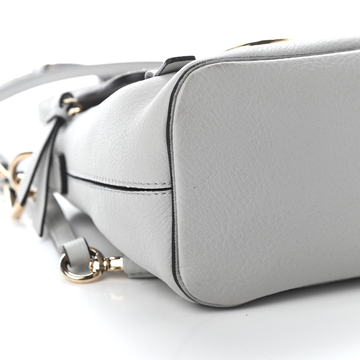 Suede Calfskin Mini Faye Backpack Airy Grey