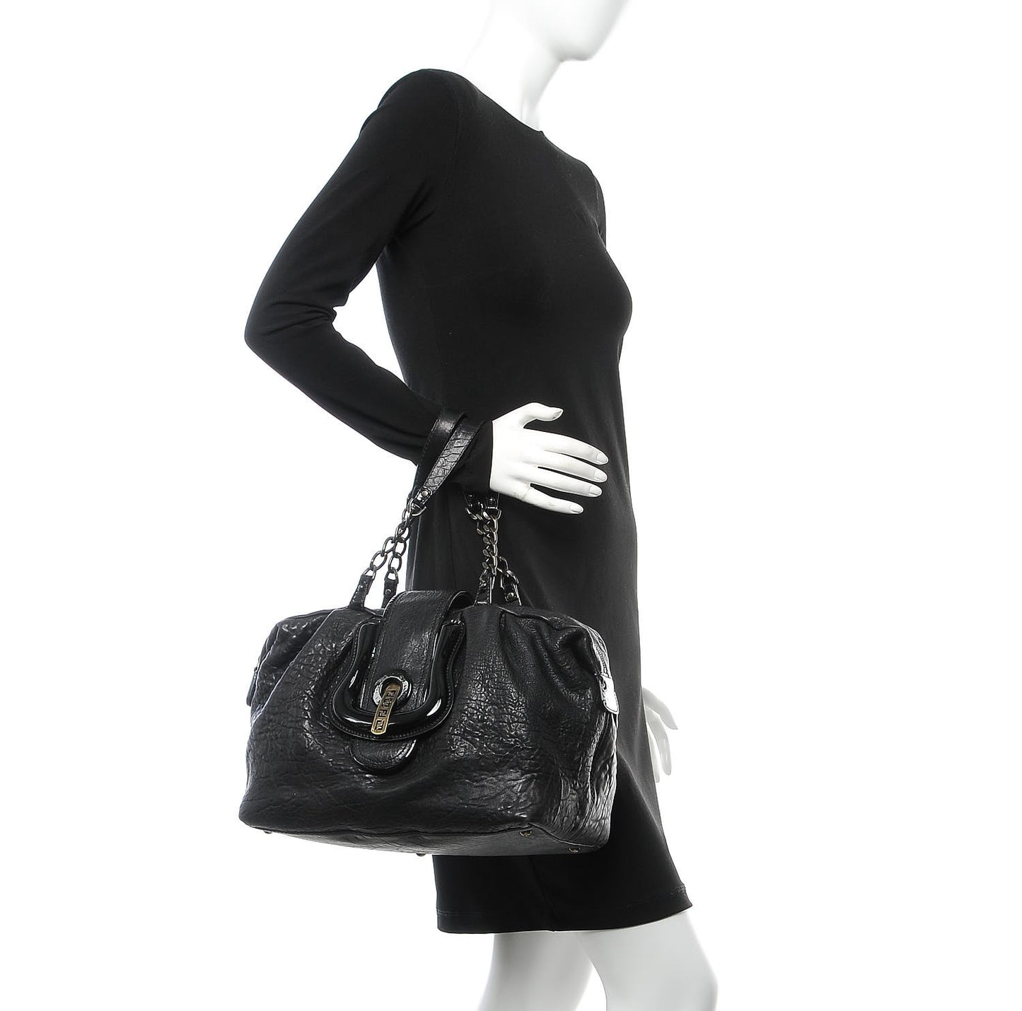 Nappa Patent B Buckle Tote Black