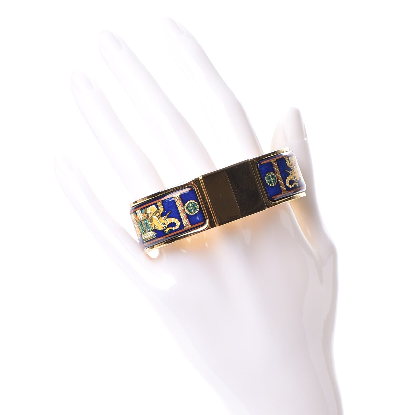 Enamel Printed Clic Clac Torana Elephants Wide Bracelet 65