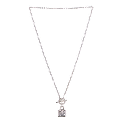 Hermes Sterling Silver Birkin Amulette Pendant Necklace 3 of 5