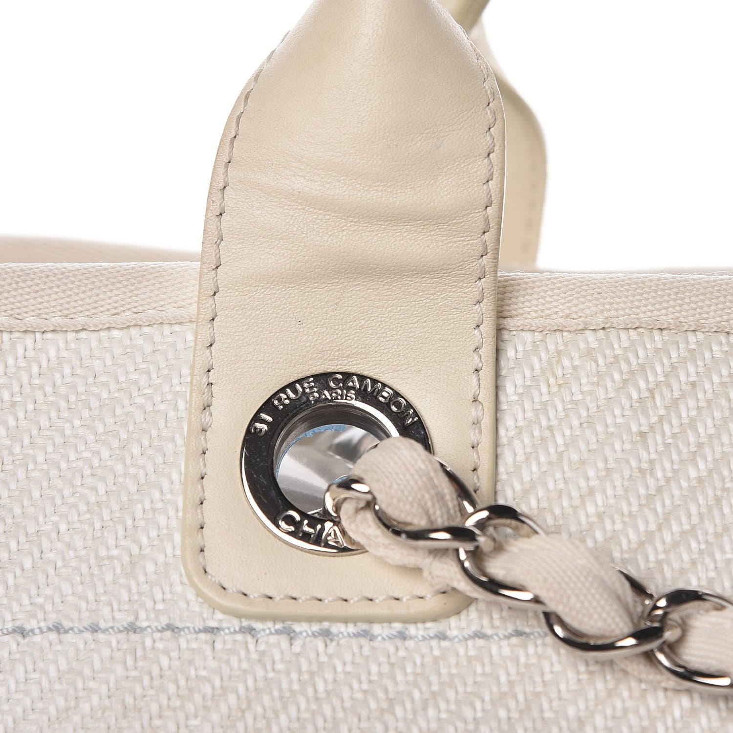 Chanel Canvas Large Deauville Tote White 11 of 13