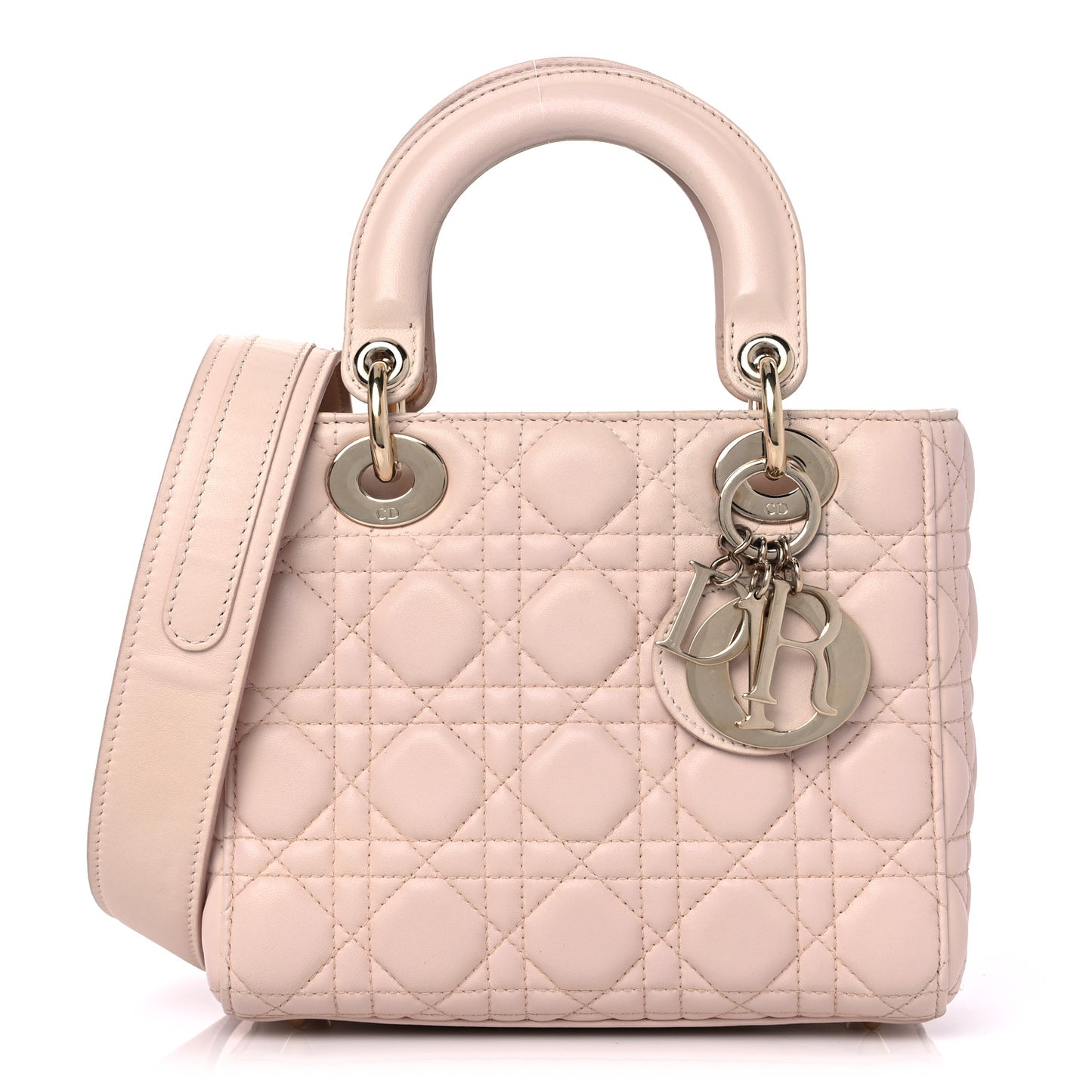 Lambskin Cannage Small Lucky Badges My Lady Dior Pink