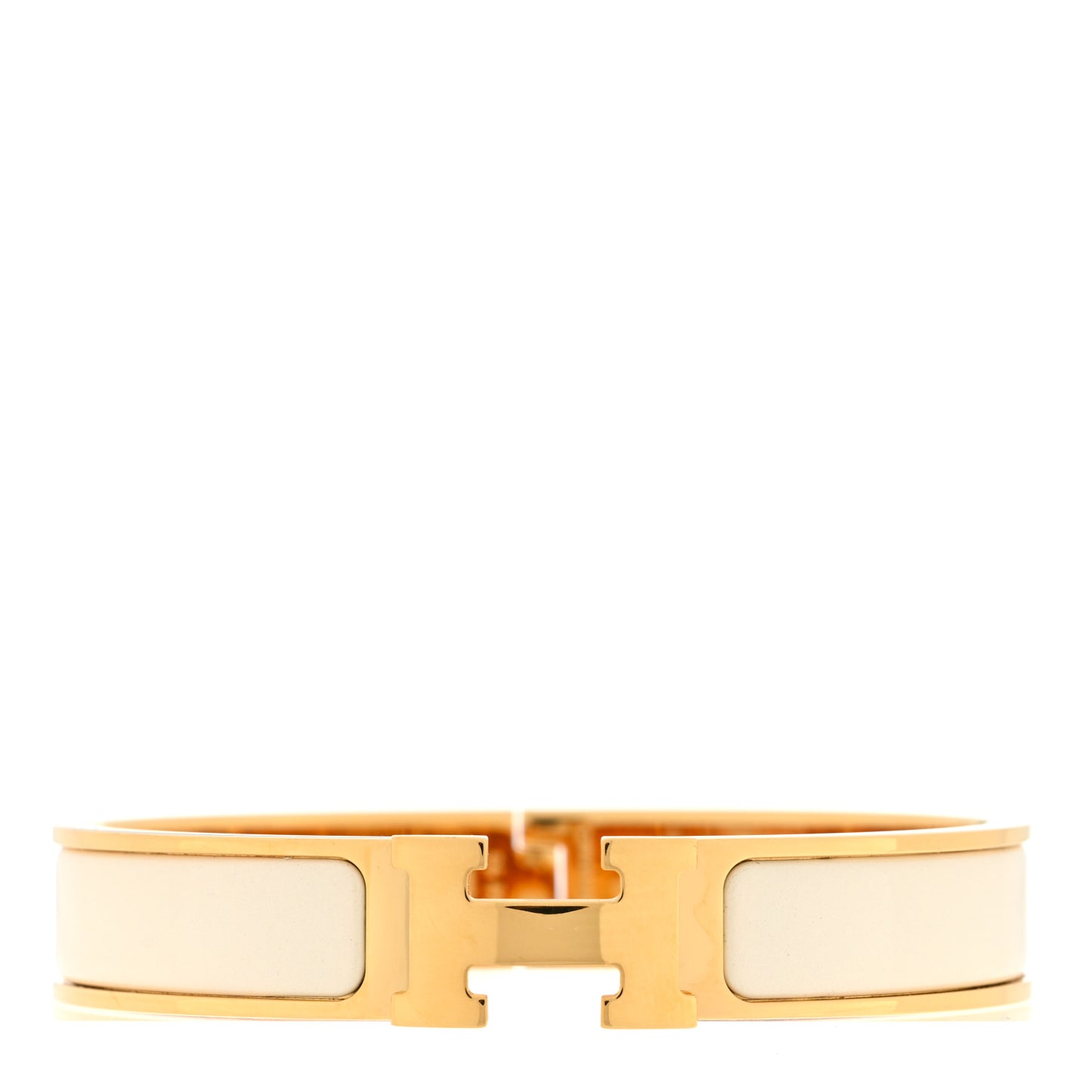 Enamel Narrow Clic Clac H Bracelet PM Creme