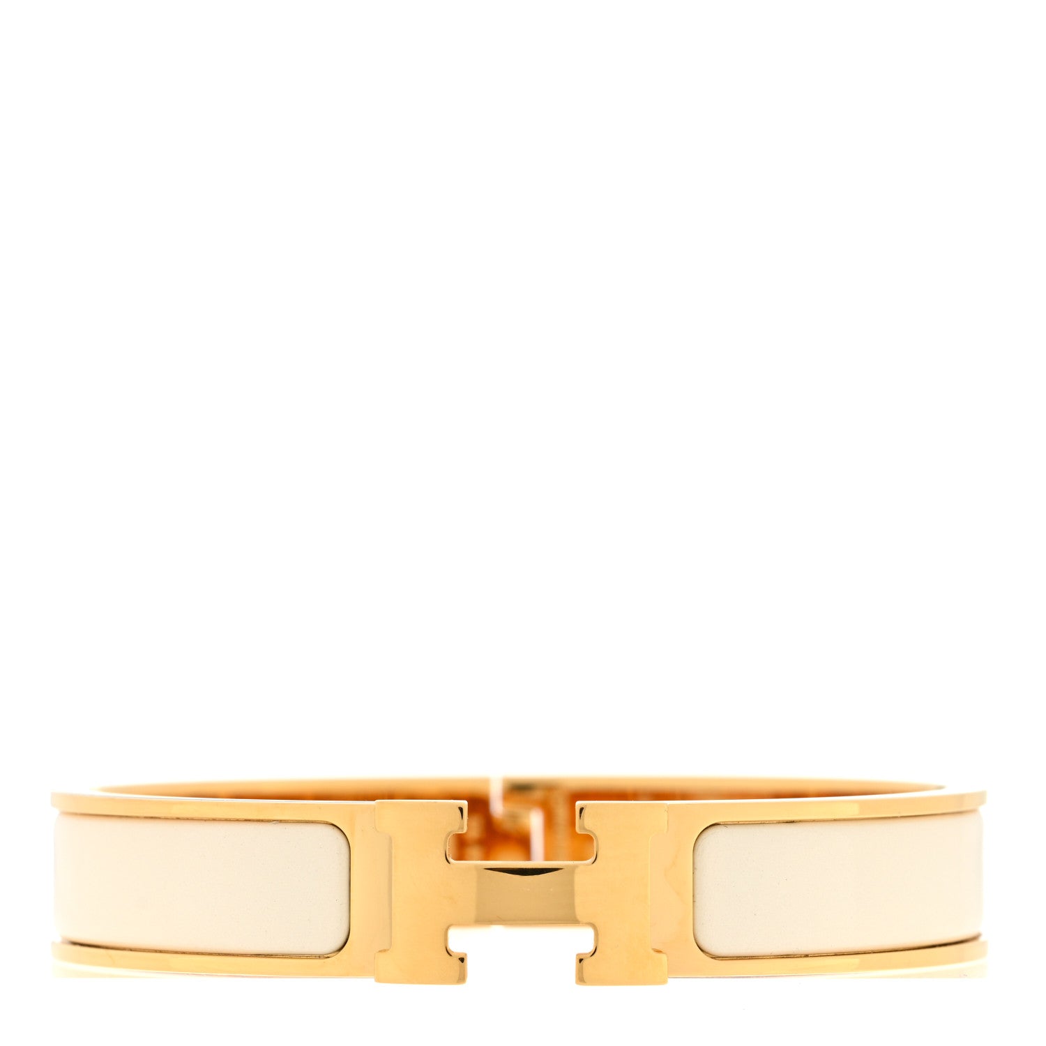 Hermes Enamel Narrow Clic Clac H Bracelet PM Creme 1 of 5