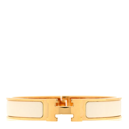 Hermes Enamel Narrow Clic Clac H Bracelet PM Creme 1 of 5