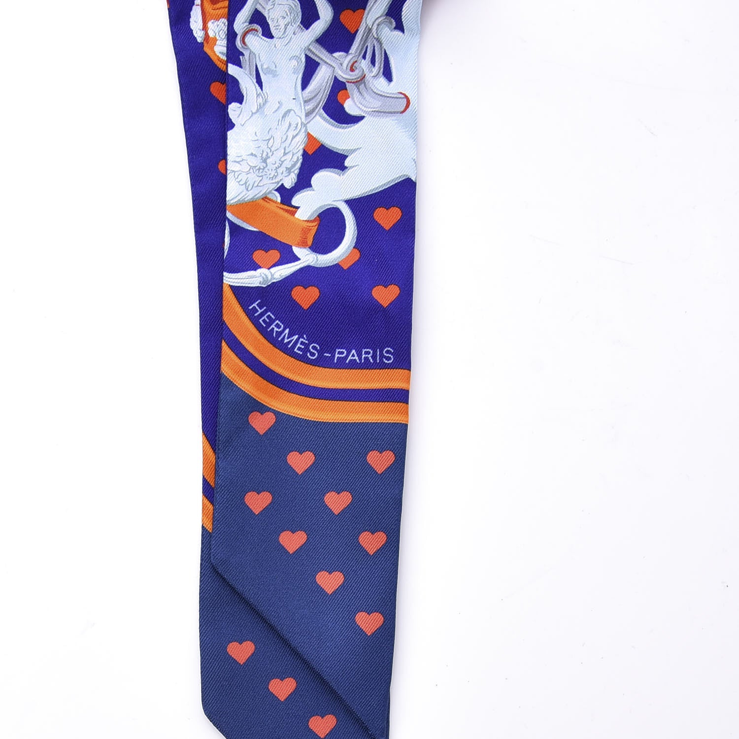 Hermes Silk Brides de Gala Love Twilly Ultraviolet Orange Marine 3 of 4