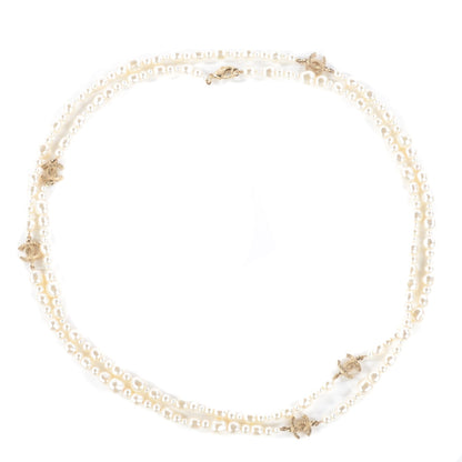 Chanel Irregular Pearl CC Long Necklace Light Gold 1 of 6