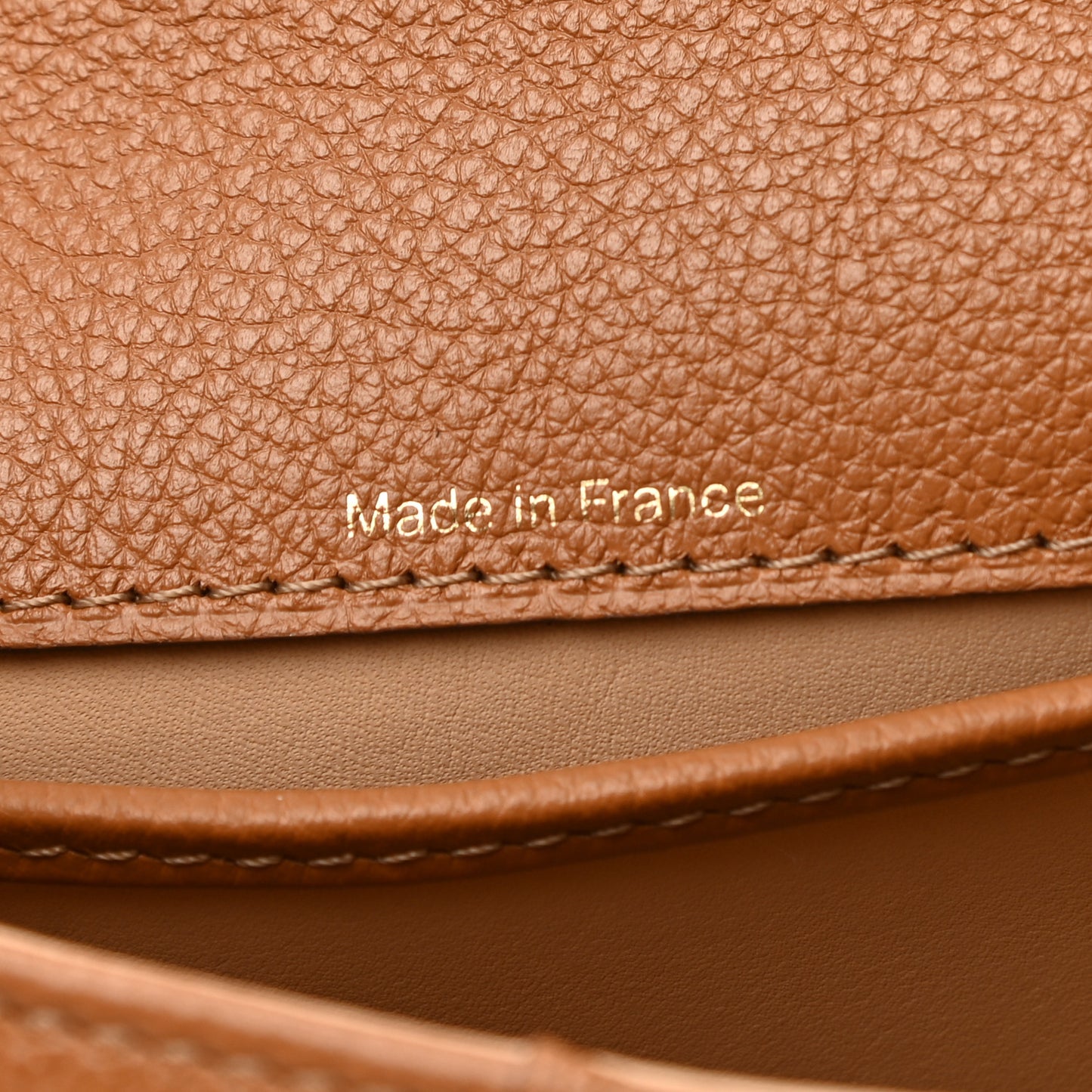 Grained Calfskin Mini Brillant Satchel Natural