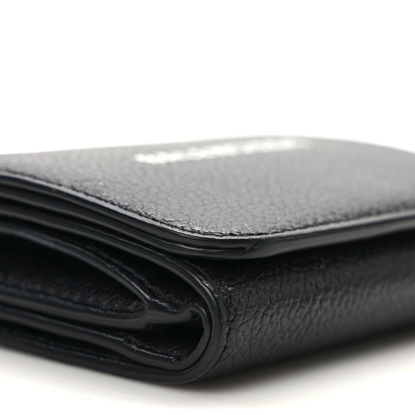 Calfskin Logo Mini Cash Wallet Black