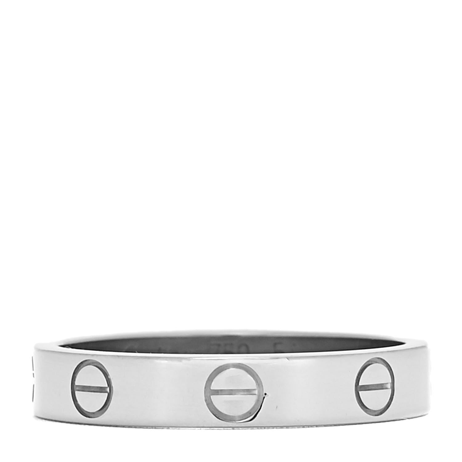 Cartier 18K White Gold 3.5mm LOVE Wedding Band Ring 54 6.75 3 of 6