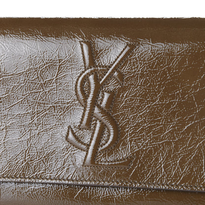 Saint Laurent Textured Patent Calfskin Large Belle De Jour Clutch Tobacco 8 of 8
