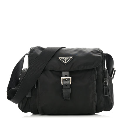 Prada Tessuto Nylon Saffiano Small Vela Messenger Black 1 of 13