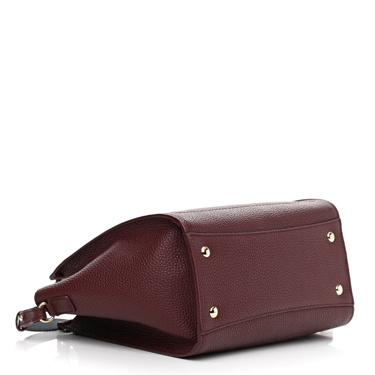 Hammered Calfskin Double Handle Small Amy Tote Red