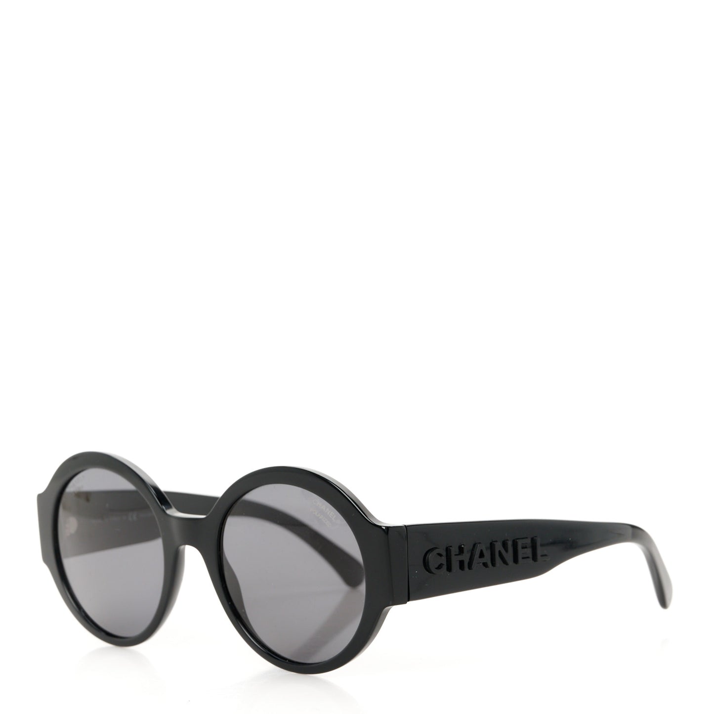 Acetate Polarized Round Sunglasses 5410 Black