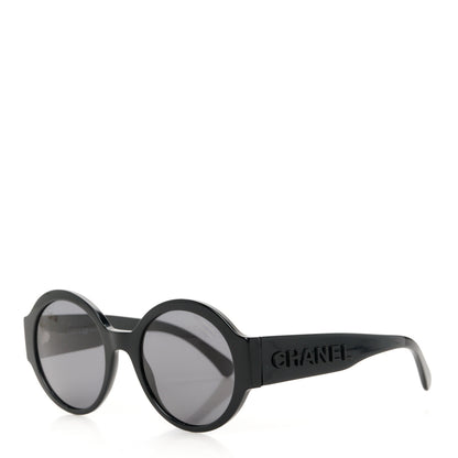 Chanel Acetate Polarized Round Sunglasses 5410 Black 1 of 8
