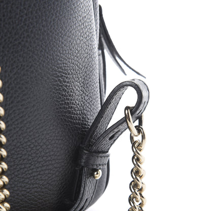 Gucci Pebbled Calfskin Soho Chain Backpack Black 10 of 16