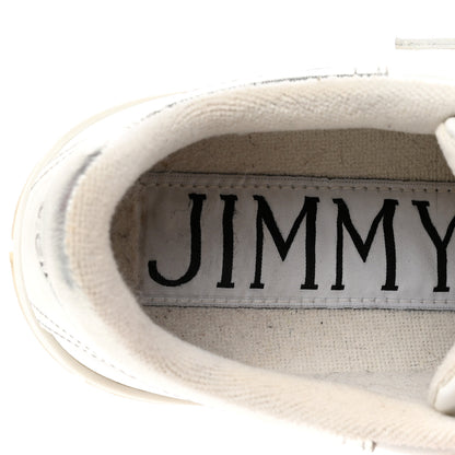 Jimmy Choo Calfskin Crystal Osaka Oakland Sneaker 36 White Silver 6 of 6