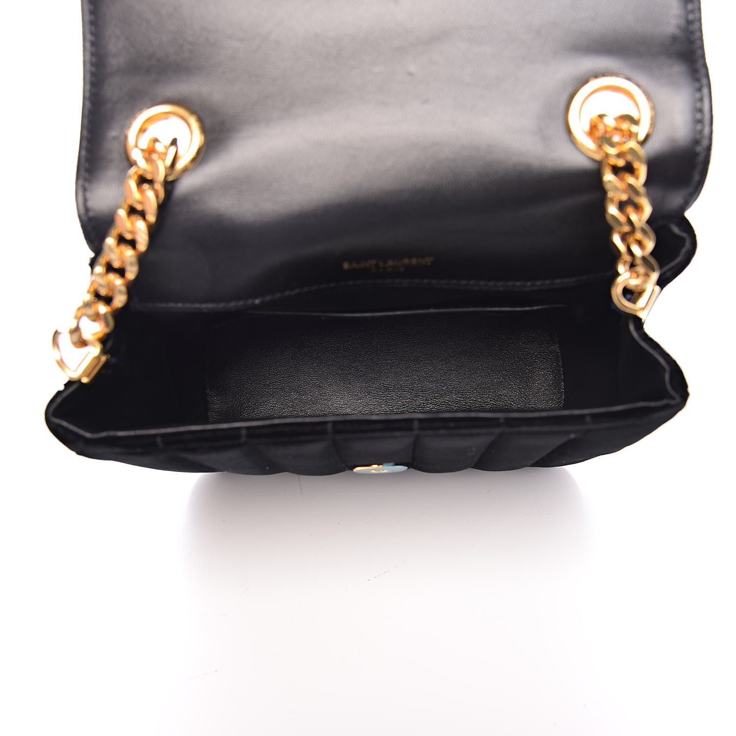 Saint Laurent Velvet Matelasse Small Vicky Chain Bag Black 5 of 10