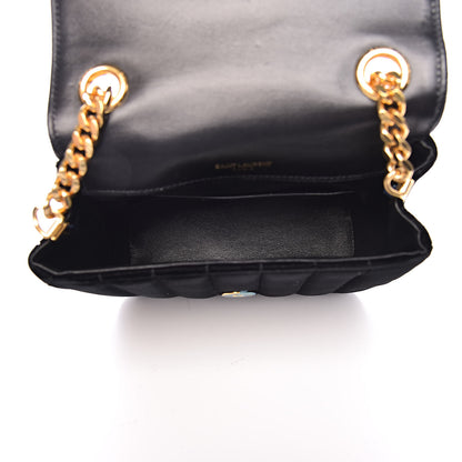 Saint Laurent Velvet Matelasse Small Vicky Chain Bag Black 5 of 10