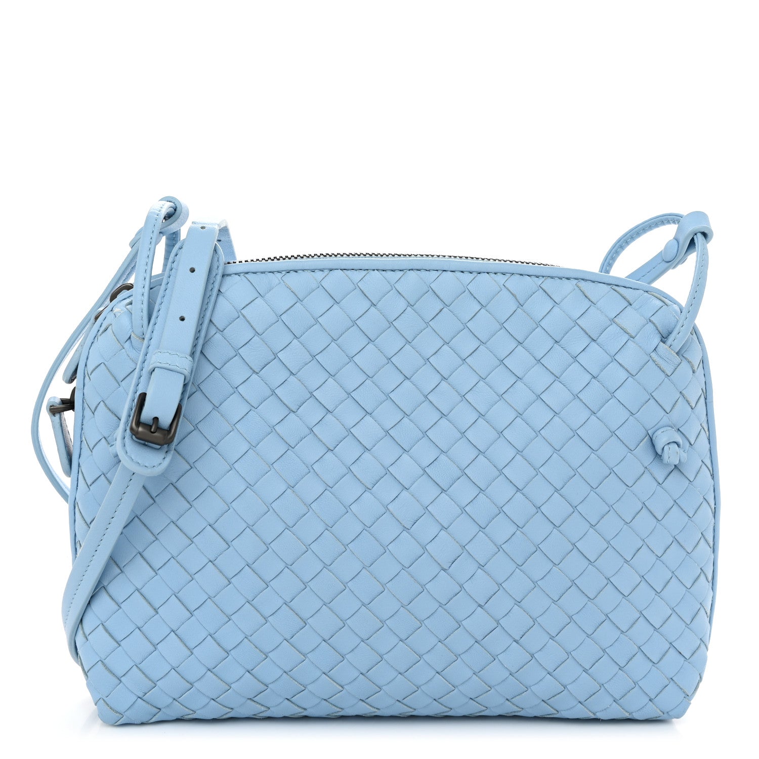 Bottega Veneta Nappa Intrecciato Nodini Crossbody Messenger Ice 1 of 12
