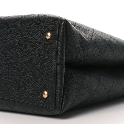 Chanel Caviar Stitched Large Shopping Tote Bag Black 9 of 9