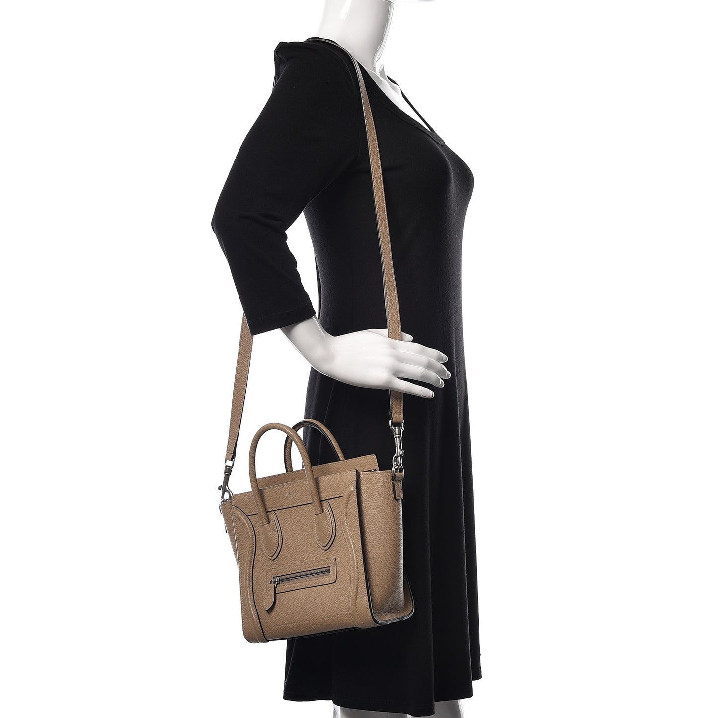Drummed Calfskin Nano Luggage Dune
