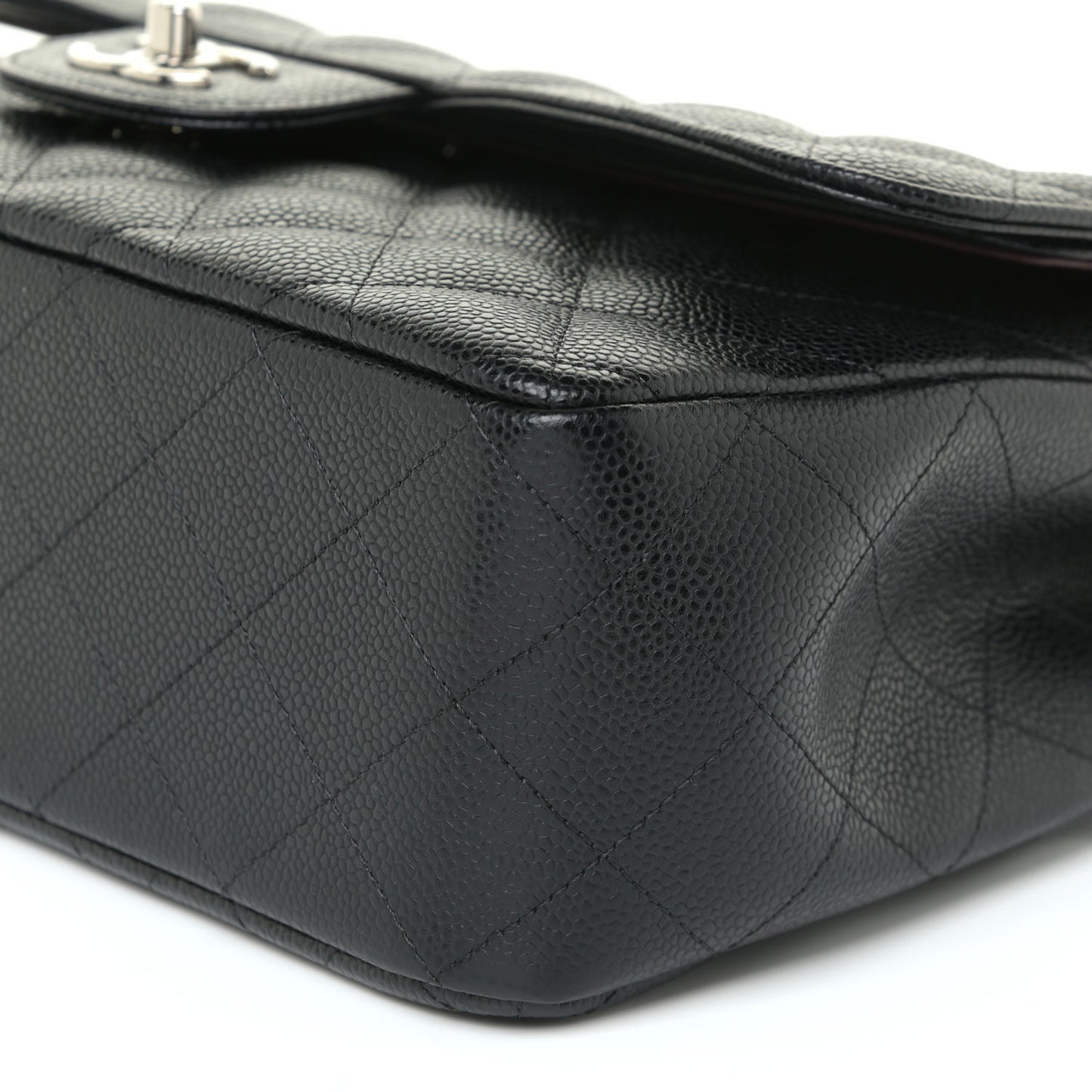 Caviar Quilted Jumbo Double Flap Black
